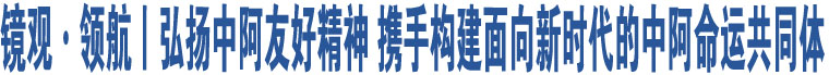 鏡觀·領(lǐng)航丨弘揚中阿友好精神 攜手構(gòu)建面向新時代的中阿命運共同體