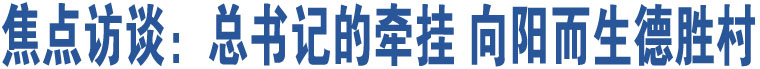 焦點(diǎn)訪談：總書(shū)記的牽掛 向陽(yáng)而生德勝村