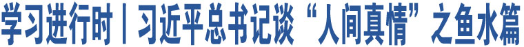 學(xué)習(xí)進(jìn)行時(shí)丨習(xí)近平總書(shū)記談“人間真情”之魚(yú)水篇