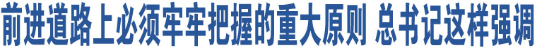 前進(jìn)道路上必須牢牢把握的重大原則 總書(shū)記這樣強(qiáng)調(diào)