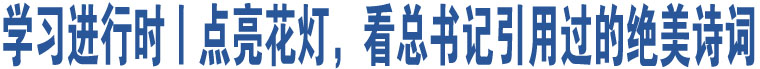 學(xué)習(xí)進(jìn)行時(shí)丨點(diǎn)亮花燈，看總書記引用過的絕美詩(shī)詞 