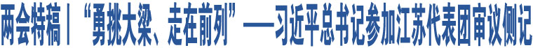 兩會(huì)特稿丨“勇挑大梁、走在前列”——習(xí)近平總書記參加江蘇代表團(tuán)審議側(cè)記