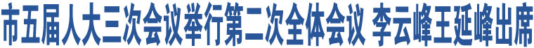 市五屆人大三次會(huì)議舉行第二次全體會(huì)議 李云峰王延峰出席