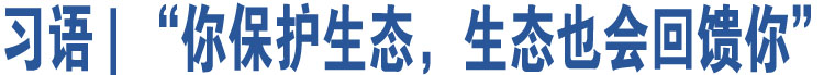 習(xí)語(yǔ) | “你保護(hù)生態(tài)，生態(tài)也會(huì)回饋你”