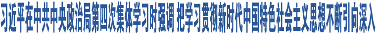 習(xí)近平在中共中央政治局第四次集體學(xué)習(xí)時(shí)強(qiáng)調(diào) 把學(xué)習(xí)貫徹新時(shí)代中國(guó)特色社會(huì)主義思想不斷引向深入