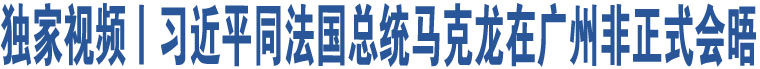 獨(dú)家視頻丨習(xí)近平同法國總統(tǒng)馬克龍?jiān)趶V州非正式會晤