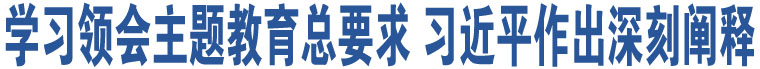 學(xué)習(xí)領(lǐng)會主題教育總要求 習(xí)近平作出深刻闡釋