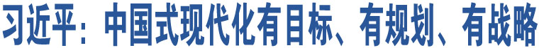 習近平：中國式現(xiàn)代化有目標、有規(guī)劃、有戰(zhàn)略