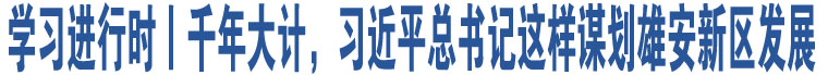 學(xué)習(xí)進(jìn)行時丨千年大計，習(xí)近平總書記這樣謀劃雄安新區(qū)發(fā)展