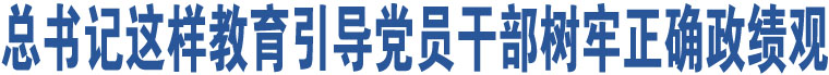 總書(shū)記這樣教育引導(dǎo)黨員干部樹(shù)牢正確政績(jī)觀