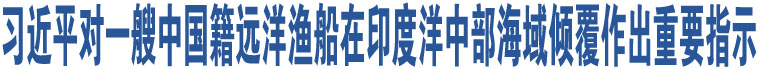 習(xí)近平對(duì)一艘中國(guó)籍遠(yuǎn)洋漁船在印度洋中部海域傾覆作出重要指示