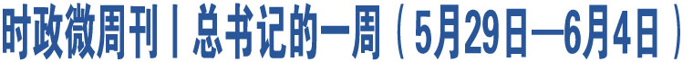 時(shí)政微周刊丨總書記的一周（5月29日—6月4日）