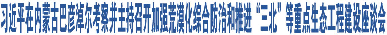 習(xí)近平在內(nèi)蒙古巴彥淖爾考察并主持召開(kāi)加強(qiáng)荒漠化綜合防治和推進(jìn)“三北”等重點(diǎn)生態(tài)工程建設(shè)座談會(huì)