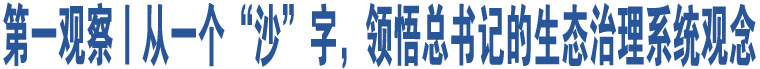 第一觀(guān)察丨從一個(gè)“沙”字，領(lǐng)悟總書(shū)記的生態(tài)治理系統(tǒng)觀(guān)念