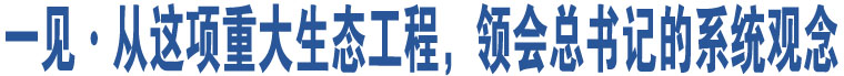 一見(jiàn)·從這項(xiàng)重大生態(tài)工程，領(lǐng)會(huì)總書(shū)記的系統(tǒng)觀(guān)念