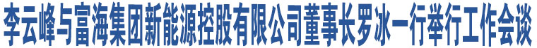 李云峰與富海集團新能源控股有限公司董事長羅冰一行舉行工作會談