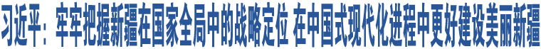 習(xí)近平：牢牢把握新疆在國(guó)家全局中的戰(zhàn)略定位 在中國(guó)式現(xiàn)代化進(jìn)程中更好建設(shè)美麗新疆