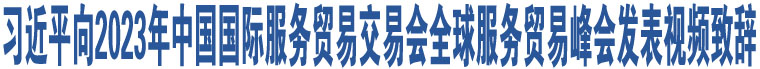 習(xí)近平向2023年中國(guó)國(guó)際服務(wù)貿(mào)易交易會(huì)全球服務(wù)貿(mào)易峰會(huì)發(fā)表視頻致辭