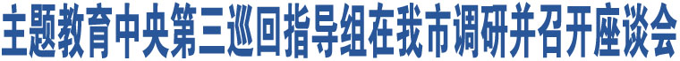 主題教育中央第三巡回指導(dǎo)組在我市調(diào)研并召開座談會(huì)