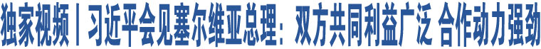 獨(dú)家視頻丨習(xí)近平會見塞爾維亞總理：雙方共同利益廣泛 合作動力強(qiáng)勁