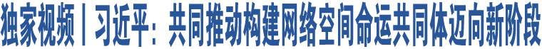 獨(dú)家視頻丨習(xí)近平：共同推動構(gòu)建網(wǎng)絡(luò)空間命運(yùn)共同體邁向新階段