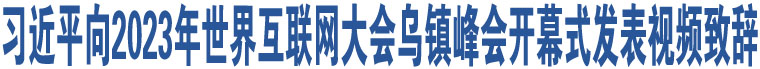 習(xí)近平向2023年世界互聯(lián)網(wǎng)大會烏鎮(zhèn)峰會開幕式發(fā)表視頻致辭