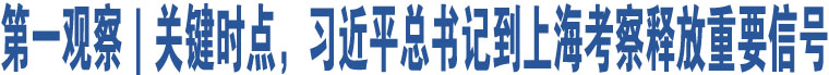 第一觀察｜關(guān)鍵時(shí)點(diǎn)，習(xí)近平總書記到上?？疾灬尫胖匾盘?hào)