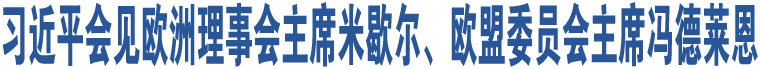 習(xí)近平會見歐洲理事會主席米歇爾、歐盟委員會主席馮德萊恩