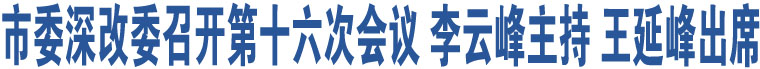 市委深改委召開第十六次會議 李云峰主持 王延峰出席