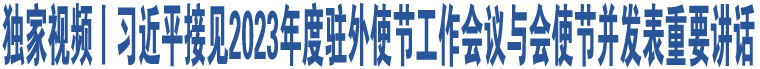 獨家視頻丨習近平接見2023年度駐外使節(jié)工作會議與會使節(jié)并發(fā)表重要講話