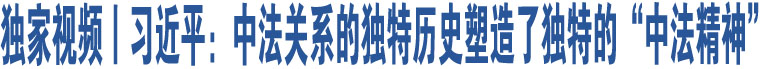 獨家視頻丨習(xí)近平：中法關(guān)系的獨特歷史塑造了獨特的“中法精神”