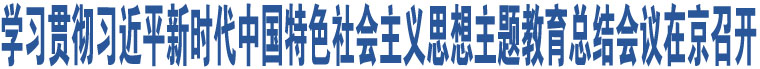 學習貫徹習近平新時代中國特色社會主義思想主題教育總結(jié)會議在京召開