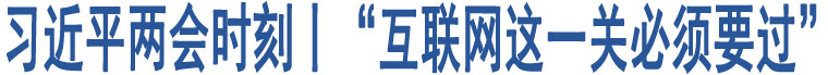 習(xí)近平兩會時刻丨“互聯(lián)網(wǎng)這一關(guān)必須要過”