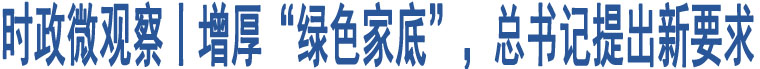 時(shí)政微觀察丨增厚“綠色家底”，總書(shū)記提出新要求