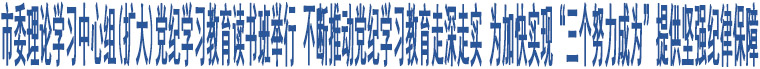 市委理論學習中心組(擴大)黨紀學習教育讀書班舉行 不斷推動黨紀學習教育走深走實 為加快實現(xiàn)“三個努力成為”提供堅強紀律保障