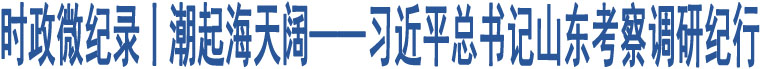 時(shí)政微紀(jì)錄丨潮起海天闊——習(xí)近平總書記山東考察調(diào)研紀(jì)行