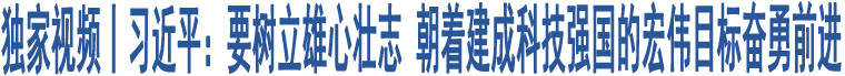 獨家視頻丨習(xí)近平：要樹立雄心壯志 朝著建成科技強國的宏偉目標奮勇前進