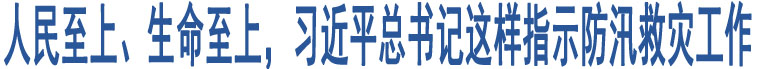 人民至上、生命至上，習(xí)近平總書記這樣指示防汛救災(zāi)工作