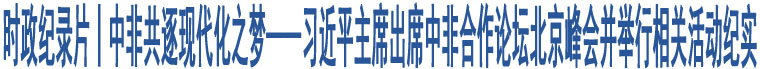 時(shí)政紀(jì)錄片丨中非共逐現(xiàn)代化之夢(mèng)——習(xí)近平主席出席中非合作論壇北京峰會(huì)并舉行相關(guān)活動(dòng)紀(jì)實(shí)