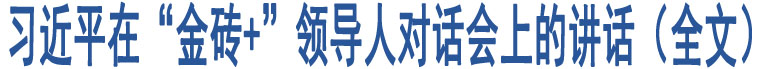 習(xí)近平在“金磚+”領(lǐng)導(dǎo)人對(duì)話會(huì)上的講話（全文）