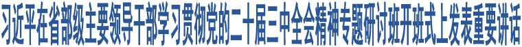 習(xí)近平在省部級(jí)主要領(lǐng)導(dǎo)干部學(xué)習(xí)貫徹黨的二十屆三中全會(huì)精神專題研討班開班式上發(fā)表重要講話