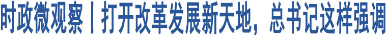 時政微觀察丨打開改革發(fā)展新天地，總書記這樣強(qiáng)調(diào)